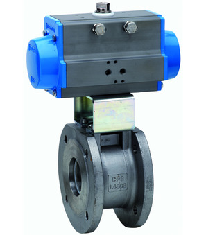 Flanged ball valve with pneumatic actuator Series BA160-S0-A