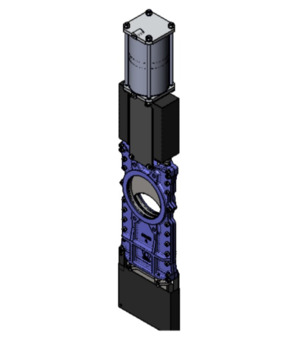 Knife gate valve with double acting actuator Series L1N