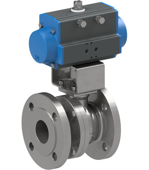 Flanged ball valve with pneumatic actuator Series BA044-D0