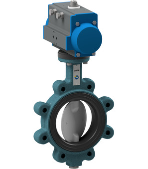 Butterfly valve with pneumatic actuator Series BULG-DSE-T22, BULC-DSE-T22